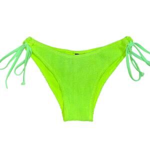 Love & Bikinis Neon Green Jamaica Strings Bikini Bottom One Size